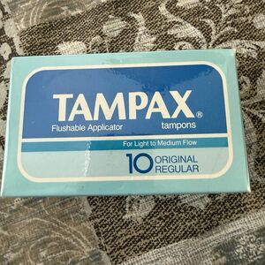 Vintage Regular Tampax Box 1988 With 8 tampons Open Box